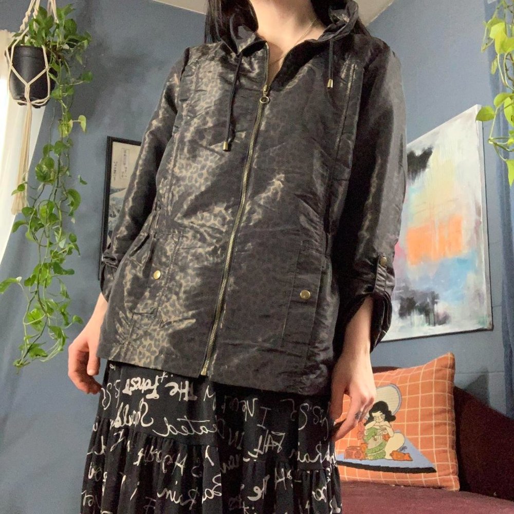 Leopard Print Lightweight Zip Up Jacket - image 4